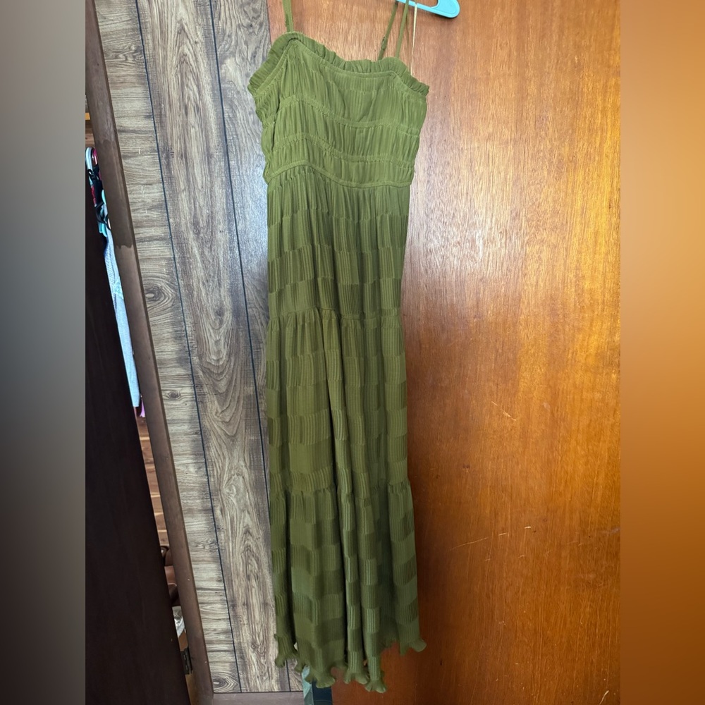 Anthropologie By the River Olive green dress NWOT size small